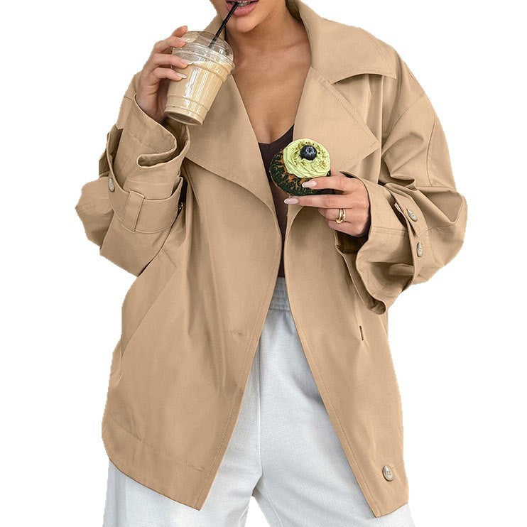 Damen Oversized Trenchcoatjacke mit eleganten Details R&B