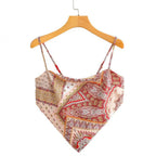 Femme Artistic Bandana Stil Crop Top R&B