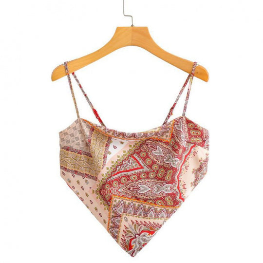 Femme Artistic Bandana Stil Crop Top R&B