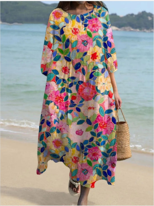 Damen Maxikleid mit floralem Design und lässigem Schnitt R&B
