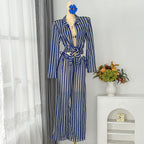 Damen Jumpsuit mit modischem Bindegürtel R&B
