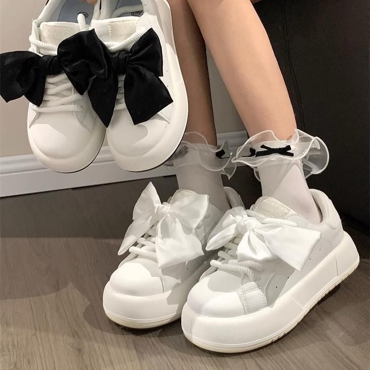 Damen Sneakers mit modischem Schleifen-Design und Komfort-Sohle