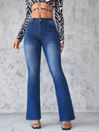 Damen Flared Jeans mit hohem Bund und vintage Charakter R&B