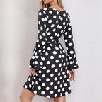 Damen Legeres Polka-Dot Kleid R&B