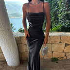 Damen Elegantes und figurbetontes Abendkleid mit glamourösem Glanz R&B