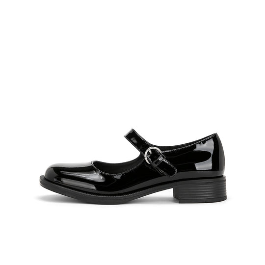 Damen Mary Jane Ballerinas mit verspieltem Riemen und glänzender Oberfläche R&B