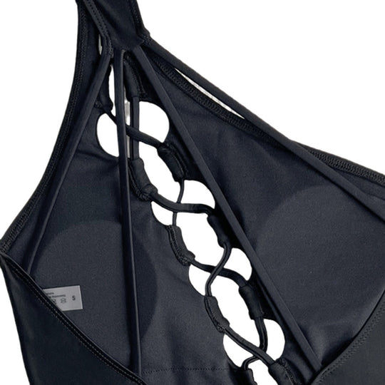 Damen Eleganter einteiliger Badeanzug mit verstellbaren Rückenträgern R&B