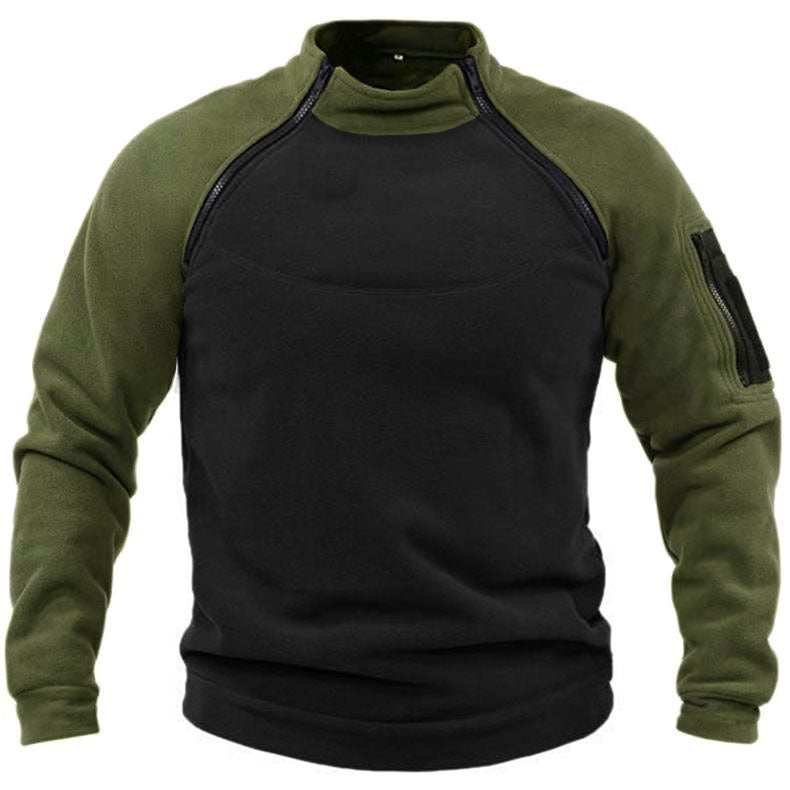 Herren funktioneller Fleece-Pullover mit hohem Kragen R&B
