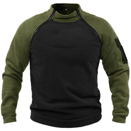 Herren funktioneller Fleece-Pullover mit hohem Kragen R&B