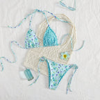 Damen Triangel-Bikini-Set mit hübschen Blumenmustern R&B
