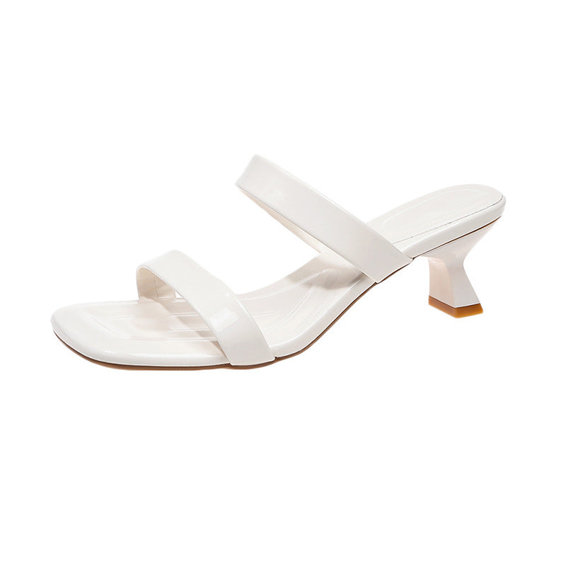 Damen elegante Slingback-Pantoletten mit angesagtem Metallic-Design R&B