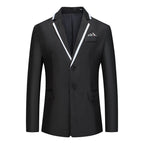 Herren eleganter smoking blazer mit kontrastierenden Details und praktischen Taschen