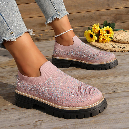 Damen Glitzernde Slip-On Sneakers mit verstärkter Sohle R&B