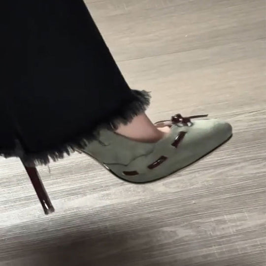 Damen elegante Ballerina-Pumps mit dekorativer Schleifenverzierung R&B