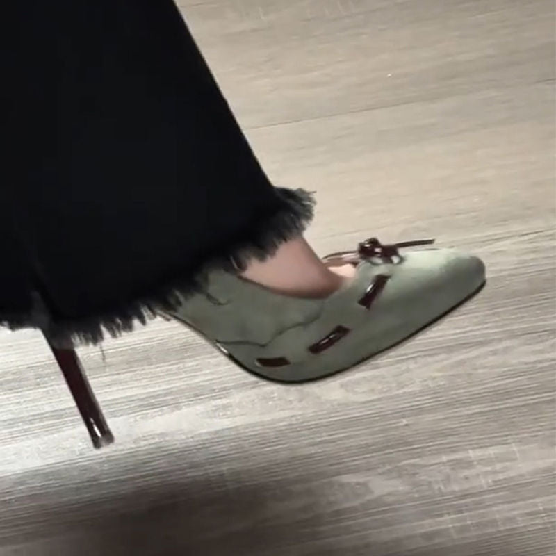 Damen elegante Ballerina-Pumps mit dekorativer Schleifenverzierung R&B