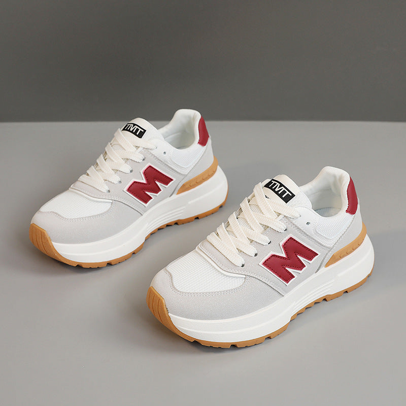 Damen Komfortable und modische Sneaker mit dicker Laufsohle R&B
