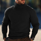 Herren Stehkragen Pullover aus strukturiertem Strick R&B