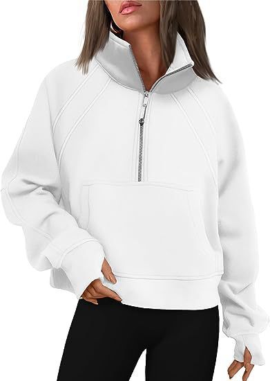 Damen Sportlicher Pullover mit hohem Kragen und Reißverschluss R&B
