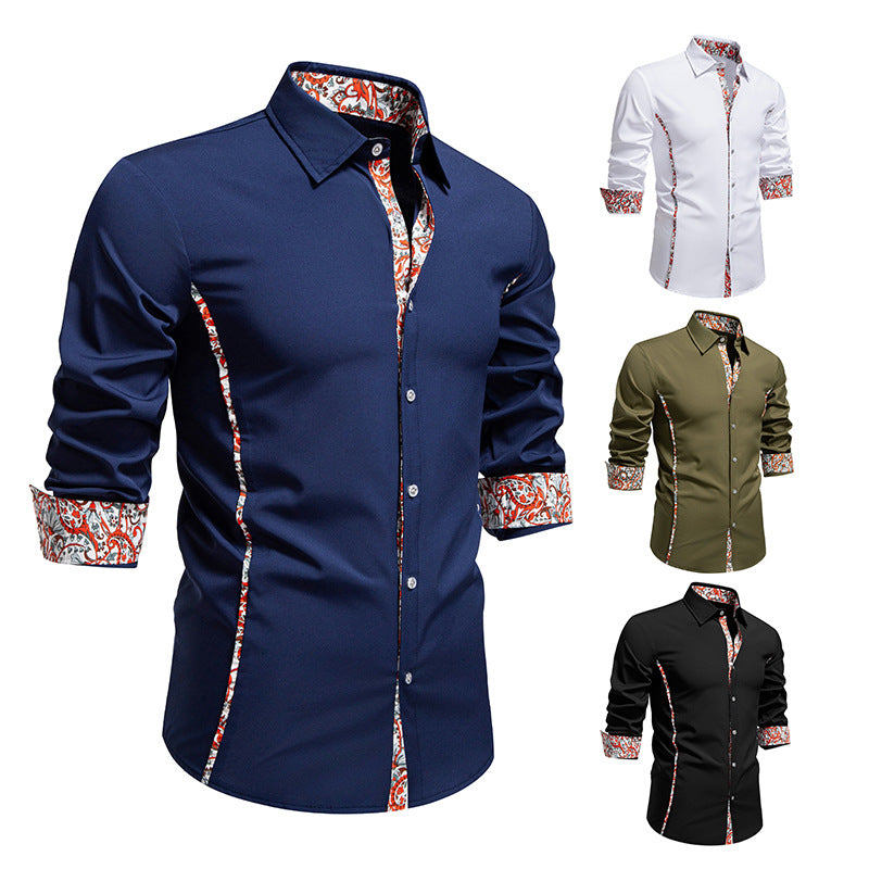 Herren Elegantes Hemd mit kreativem Floral-Muster und modernen Akzenten R&B