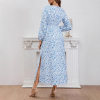 Damen Maxikleid mit Blumenmuster und Taillierung R&B