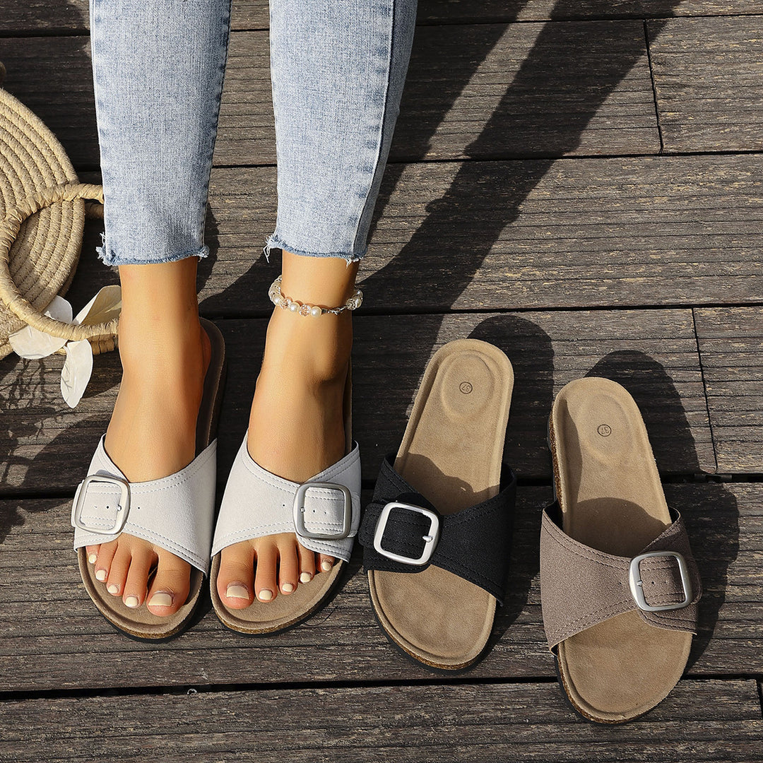 Damen Komfortable Clogs mit modischem Schnallen-Detail R&B