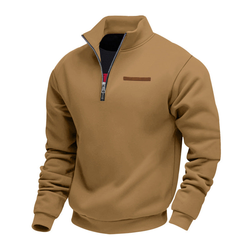 Herren modischer Kapuzenpullover mit halbem Reißverschluss und hochwertigen Details R&B