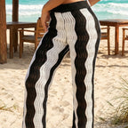 Damen Häkel-Strandhose mit Wellenmuster R&B