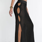 Damen transparenter Strandrock mit seitlichen Schlitzen R&B