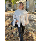 Damen modisches Oversized-Pullover mit Drapierung R&B