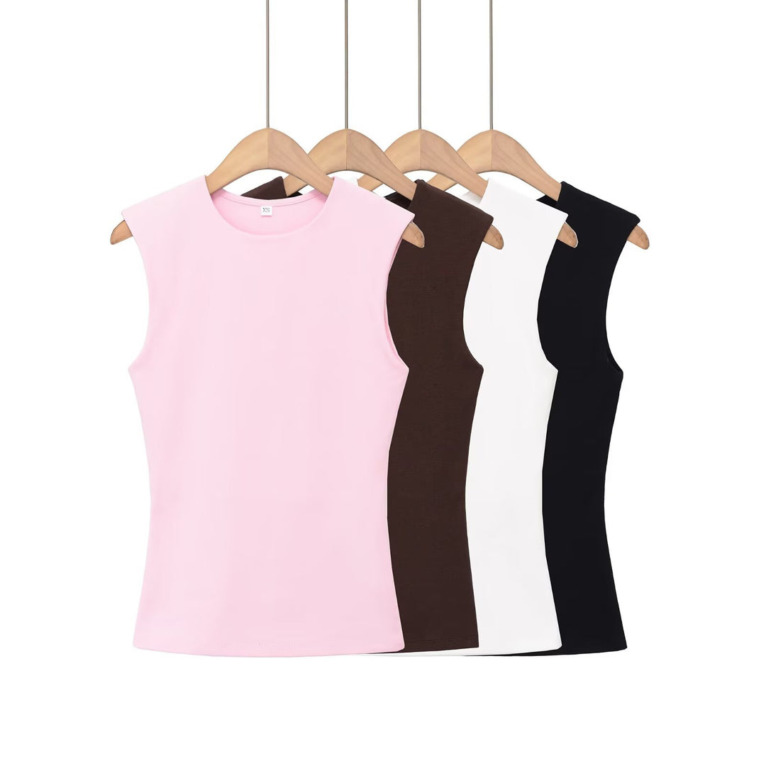 Damen ärmelloses Oberteil mit strukturiertem Look und hochwertiger Baumwolle R&B