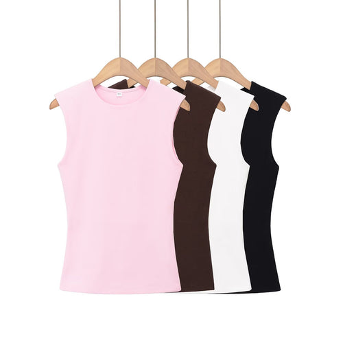 Damen ärmelloses Oberteil mit strukturiertem Look und hochwertiger Baumwolle R&B
