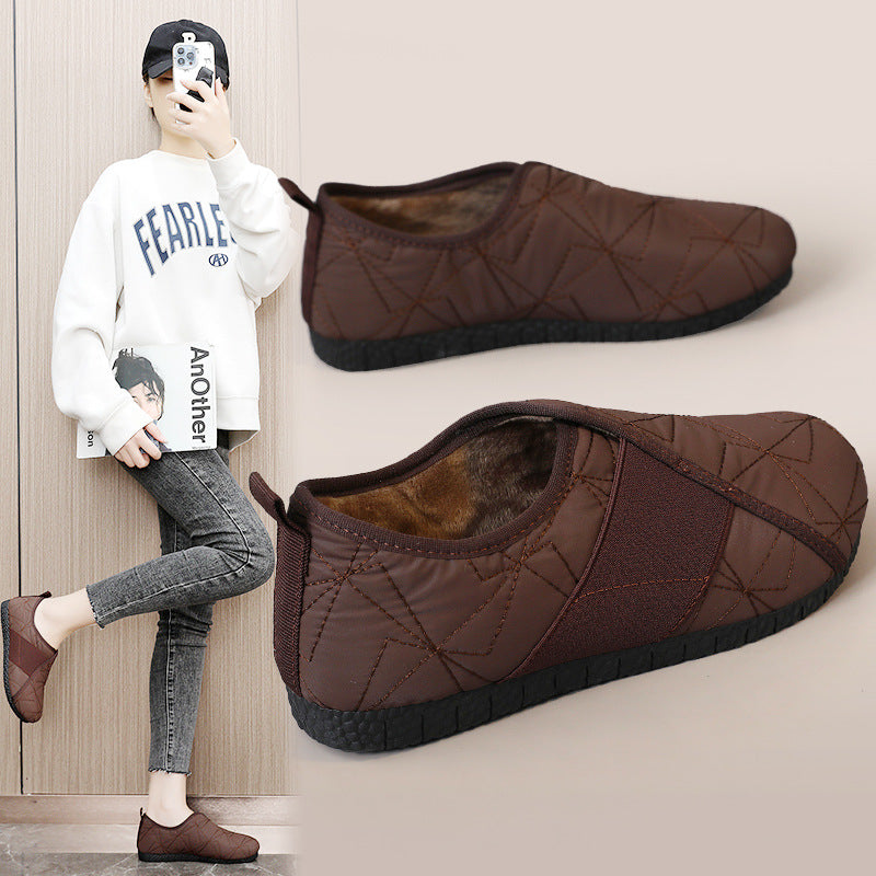 Damen Bequeme Fleece Slippers mit praktischem Einstieg und rutschfester Sohle R&B