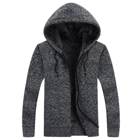 Herren bequeme Fleece-Jacke mit Kapuze und weichem Innenfutter R&B