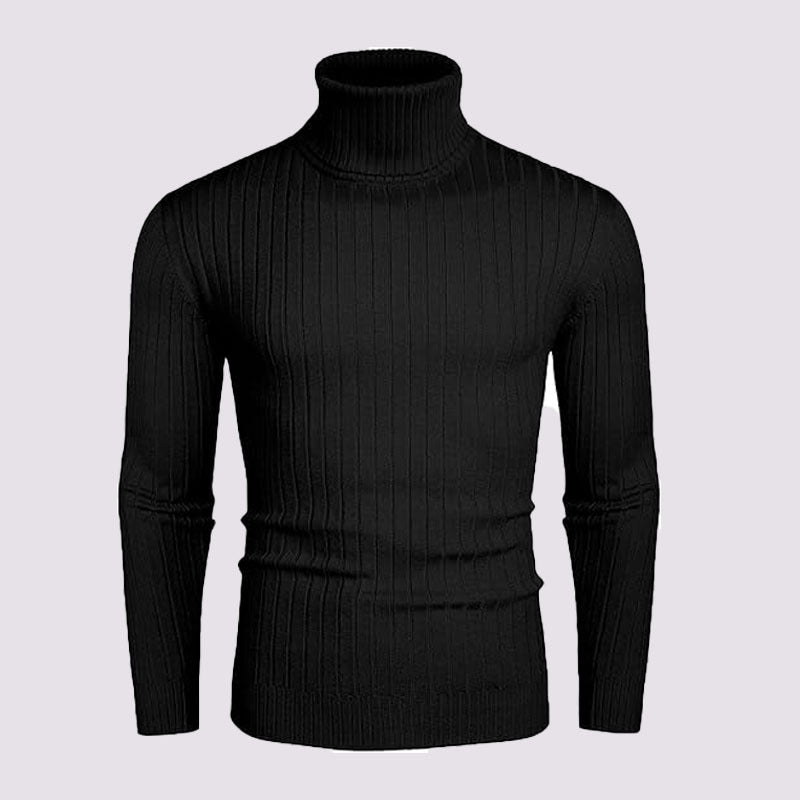 Herren Rollkragenpullover aus hochwertigen Strickmaterialien mit eleganter Rippenstruktur R&B