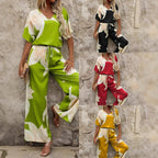 Damen Eleganter Jumpsuit mit floralen Mustern und weitem Bein R&B