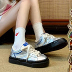 Damen Modische Sneakers mit glänzendem Obermaterial und dämpfender Sohle R&B