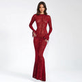 Damen Figurbetontes Maxikleid mit tierischem Muster und weiten Ärmeln R&B