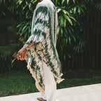 Herren nan leichter Strandponcho im Kimono-Stil mit Fransen R&B