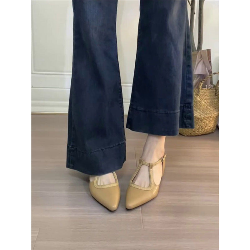 Damen elegante spitze Mary Jane Schuhe mit Riemen R&B