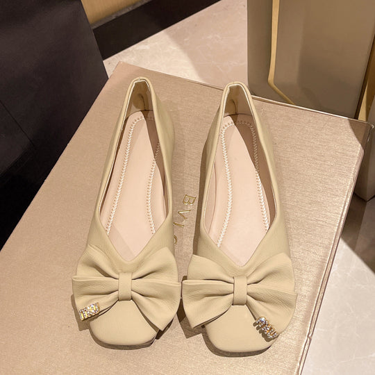 Damen elegante Ballerinas mit Schleifen-Detail und funkelndem Schmuck R&B