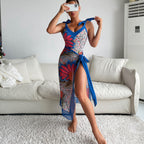 Damen Badeanzug mit floralem Design und passendem Pareo