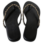 Damen Zehentrenner-Sandalen mit glamourösem Kettendetail R&B