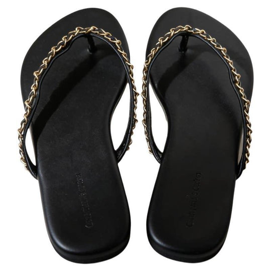 Damen Zehentrenner-Sandalen mit glamourösem Kettendetail R&B