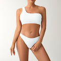Damen Einseitiger Bandeau-Bikini mit strukturierter Oberfläche R&B