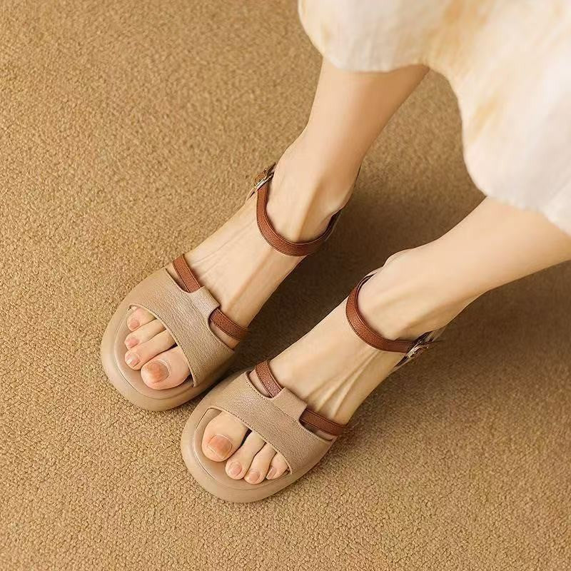 Damen Bequeme Blockabsatzsandalen mit verstellbarem Riemen R&B
