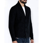 Herren Strickjacke mit modernem Schalkragen