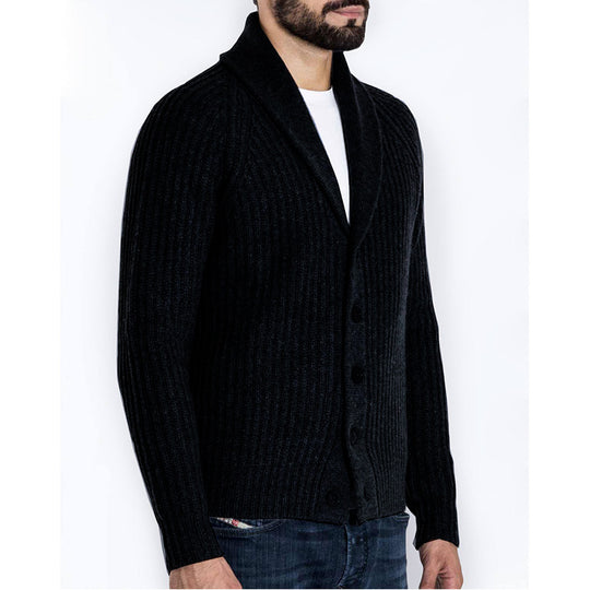 Herren Strickjacke mit modernem Schalkragen R&B