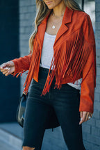 R&B | Revers Langarm Fransen Crop Hippie Jacke