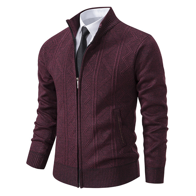 Herren Strickjacke mit modernem Zopfmuster R&B