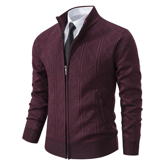 Herren Strickjacke mit modernem Zopfmuster R&B